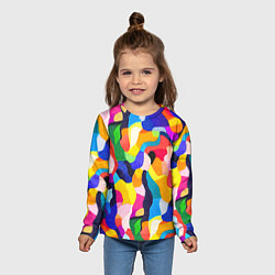 Лонгслив детский Лоскутная абстракция, цвет: 3D-принт — фото 2