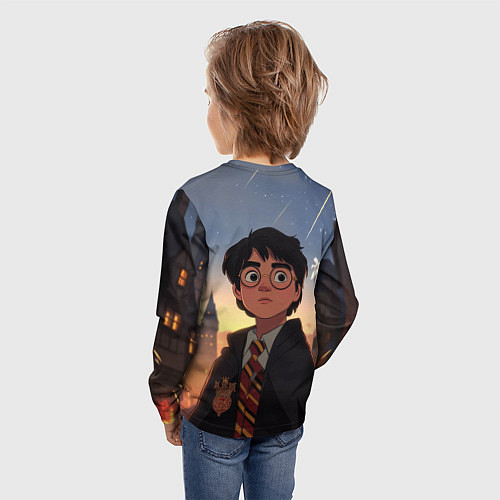 Детский лонгслив Загадочный Гарри Поттер / 3D-принт – фото 4