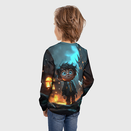 Детский лонгслив Маленький удивленный Гарри Поттер / 3D-принт – фото 4