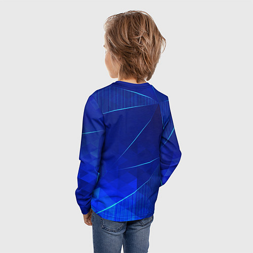 Детский лонгслив Chery blue poly / 3D-принт – фото 4