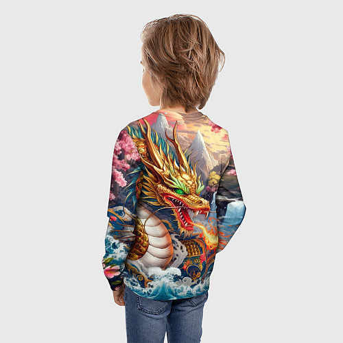 Детский лонгслив Dragon tattoo - irezumi / 3D-принт – фото 4