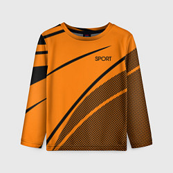 Лонгслив детский Sport оранжевый с чёрным точечный, цвет: 3D-принт