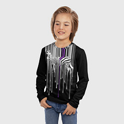 Лонгслив детский Штрихкод зебра, цвет: 3D-принт — фото 2
