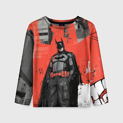 Лонгслив детский Бэтмен граффити на стене, цвет: 3D-принт