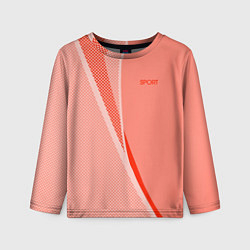Лонгслив детский Sport персиковый с полосой, цвет: 3D-принт
