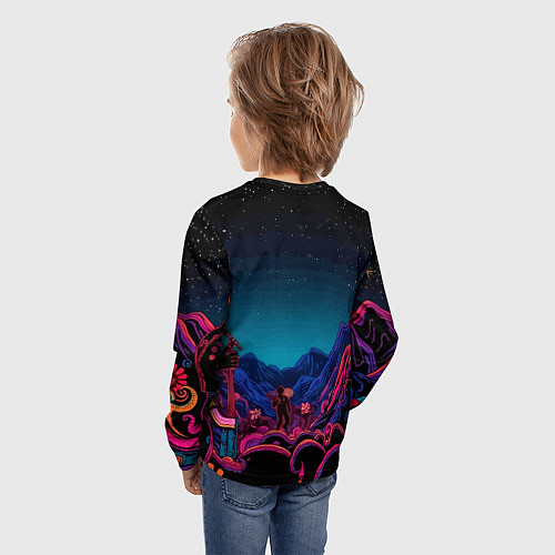 Детский лонгслив Psychedelic music art / 3D-принт – фото 4