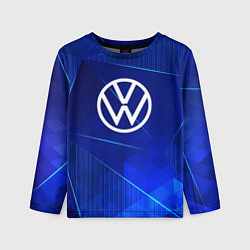 Лонгслив детский Volkswagen blue poly, цвет: 3D-принт
