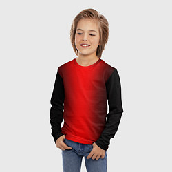 Лонгслив детский Чёрно-красный градиент по центру, цвет: 3D-принт — фото 2