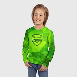 Лонгслив детский Arsenal green poly, цвет: 3D-принт — фото 2