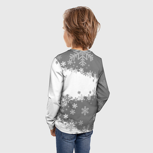 Детский лонгслив Горы зовут сноуборд серый / 3D-принт – фото 4