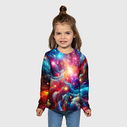 Лонгслив детский Colorfull neon space clouds - ai art fantasy, цвет: 3D-принт — фото 2