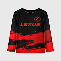 Лонгслив детский Lexus - red gradient посередине, цвет: 3D-принт