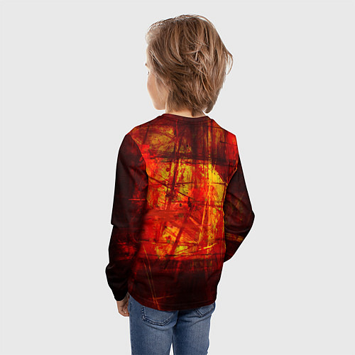 Детский лонгслив Абстракция - red grunge tear / 3D-принт – фото 4