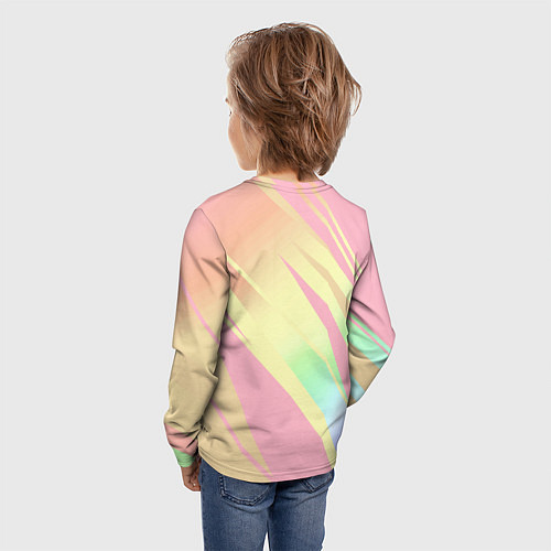 Детский лонгслив Нежный розовый абстрактный / 3D-принт – фото 4