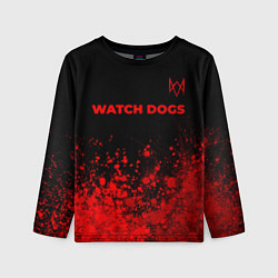 Лонгслив детский Watch Dogs - red gradient посередине, цвет: 3D-принт