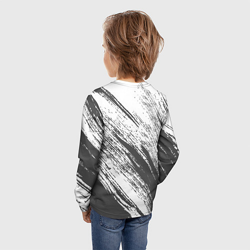 Детский лонгслив The color is gray and white / 3D-принт – фото 4