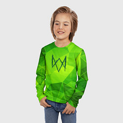 Лонгслив детский Watch Dogs green poly, цвет: 3D-принт — фото 2