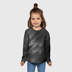 Лонгслив детский Тёмный чёрно-серый абстарктный, цвет: 3D-принт — фото 2