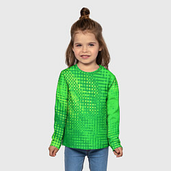 Лонгслив детский Сочный зелёный абстрактный, цвет: 3D-принт — фото 2