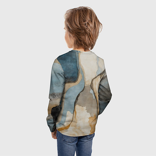 Детский лонгслив Абстракция с песком и водой / 3D-принт – фото 4