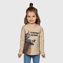 Лонгслив детский Что смотришь иди обниму кот Марс, цвет: 3D-принт — фото 2