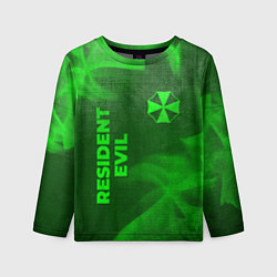 Детский лонгслив Resident Evil - green gradient вертикально