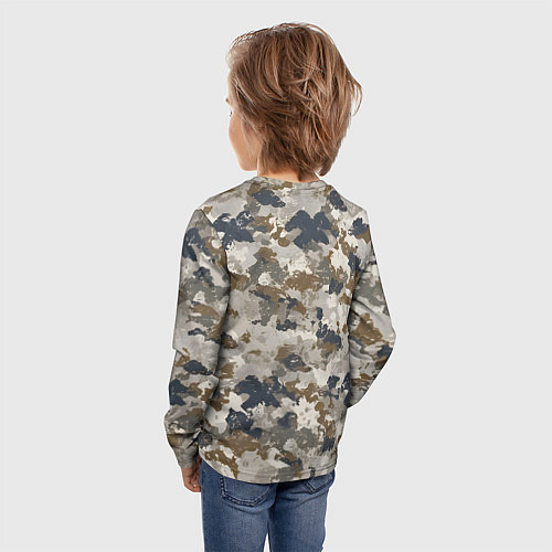Детский лонгслив Светлый камуфляж / 3D-принт – фото 4