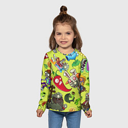 Лонгслив детский Растения против зомби с героями, цвет: 3D-принт — фото 2