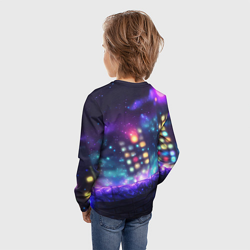 Детский лонгслив Человек-паук неоновый свет / 3D-принт – фото 4