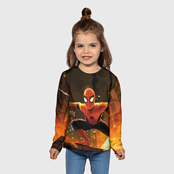 Лонгслив детский Человек-паук пускает паутину, цвет: 3D-принт — фото 2