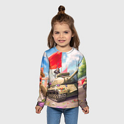 Лонгслив детский Русский танк, цвет: 3D-принт — фото 2