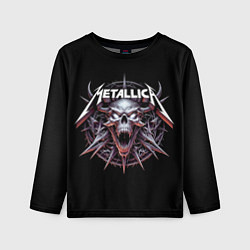 Лонгслив детский Metallica - cool skull with horns, цвет: 3D-принт