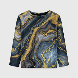Лонгслив детский Золотые диагонали, цвет: 3D-принт