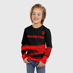 Лонгслив детский Juventus - red gradient посередине, цвет: 3D-принт — фото 2