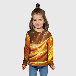 Лонгслив детский Золотая ткань с блестками, цвет: 3D-принт — фото 2