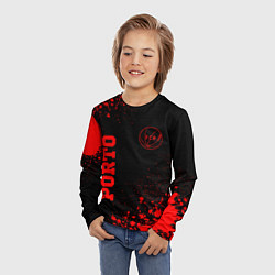 Лонгслив детский Porto - red gradient вертикально, цвет: 3D-принт — фото 2