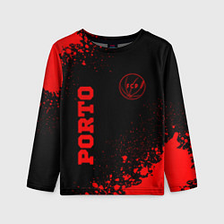 Лонгслив детский Porto - red gradient вертикально, цвет: 3D-принт