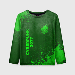 Детский лонгслив Cyberpunk 2077 - green gradient вертикально