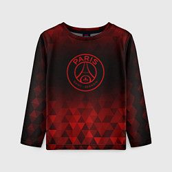 Лонгслив детский PSG red poly, цвет: 3D-принт