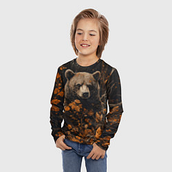 Лонгслив детский Медведь в лесной чаще, цвет: 3D-принт — фото 2