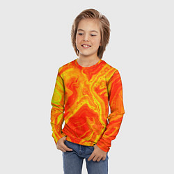Лонгслив детский Огненный жёлто-красный, цвет: 3D-принт — фото 2