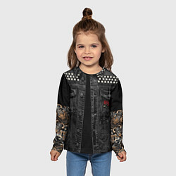 Лонгслив детский Джинсовка Ария с татуировками викингов, цвет: 3D-принт — фото 2