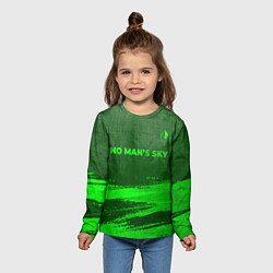 Лонгслив детский No Mans Sky - green gradient посередине, цвет: 3D-принт — фото 2