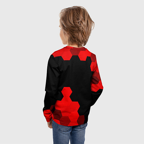 Детский лонгслив Final Fantasy - red gradient вертикально / 3D-принт – фото 4
