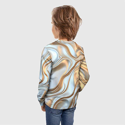 Детский лонгслив Жидкое белое золото / 3D-принт – фото 4