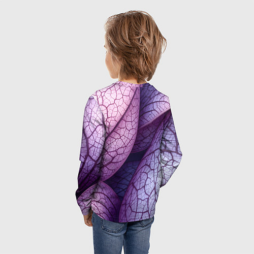 Детский лонгслив Прожилки экзотического растения / 3D-принт – фото 4