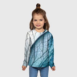 Лонгслив детский Листья с прожилками, цвет: 3D-принт — фото 2