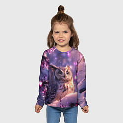 Лонгслив детский Большая мудрая сова, цвет: 3D-принт — фото 2