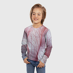Лонгслив детский Розовые листья, цвет: 3D-принт — фото 2