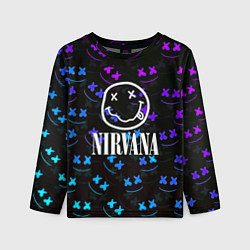 Лонгслив детский Nirvana x marshmello neon, цвет: 3D-принт